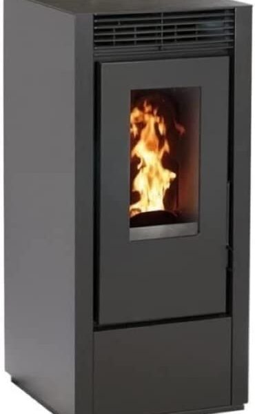 Pack Estufa de pellets MARINA 14KW Canalización + Kit de conductos Ventouse (salida frontal) - Negro + Mando a distancia + WIFI