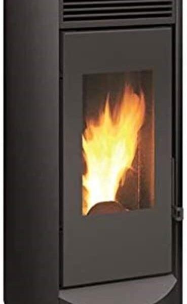 Estufa de pellets Invicta Lodi 10 Negra - Acero - 9,5 kW - Superficie de calefacción de 35 a 120 m² - Llama verde 7 estrellas