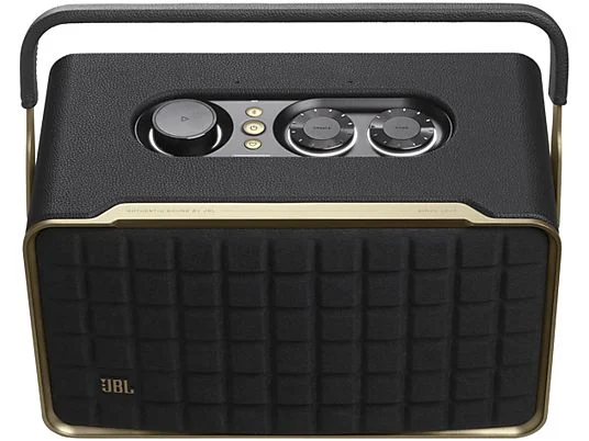 Altavoz estéreo - JBL Authentics 300, 100W, Bluetooth, Wi-Fi, asistentes de voz Google y Alexa, batería con autonomía 8h, diseño retro, Negro